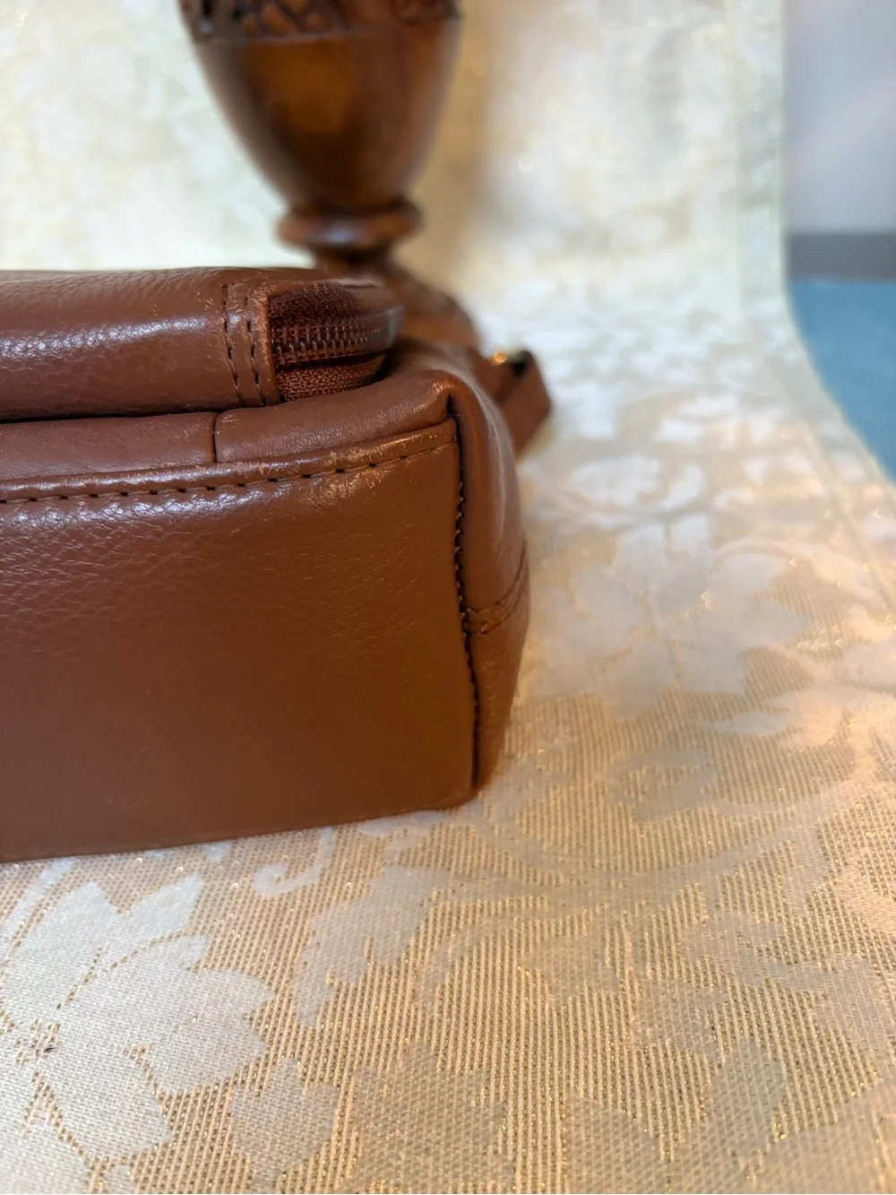 Levenger Brown Leather Messenger Crossbody Bag